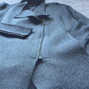 Athleta gray cardigan zip sweater Wool coat size S